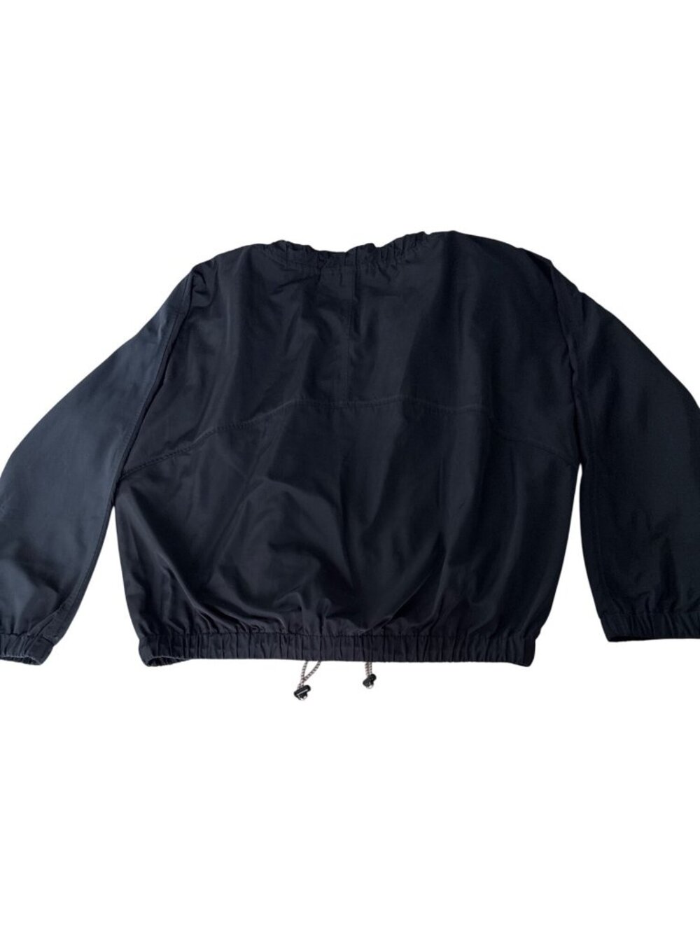 Athleta Chill Bomber Jacket 202074-04 Womens M Navy Captain Lined Zip Drawstring - Picture 13 of 16
